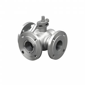 法兰式三通球阀L型DN250铸钢材质