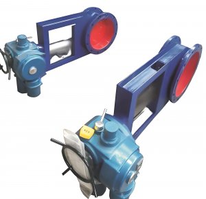 圆形电动调节插板阀DN300，国产电动插板